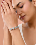 Jewels Nest Mint Green Stone Diamond-Style Adjustable Bracelet For Women - Distacart