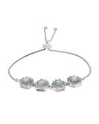 Jewels Nest Mint Green Stone Diamond-Style Adjustable Bracelet For Women - Distacart