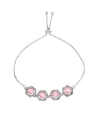 Jewels Nest Pink Stone Diamond-Style Adjustable Bracelet For Women