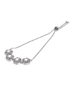 Jewels Nest Classic White Diamond-Style Adjustable Bracelet For Women