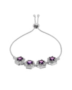 Jewels Nest Purple Stone Diamond-Style Adjustable Bracelet