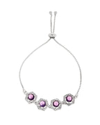 Jewels Nest Purple Stone Diamond-Style Adjustable Bracelet