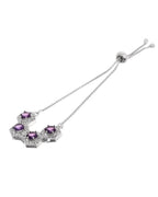 Jewels Nest Purple Stone Diamond-Style Adjustable Bracelet