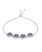 Jewels Nest Blue Stone Diamond-Style Adjustable Bracelet