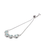 Jewels Nest Mint Green Oval Stone Diamond-Style Adjustable Bracelet