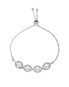 Jewels Nest Classic Oval White Stone Diamond-Style Adjustable Bracelet