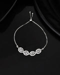 Jewels Nest Classic Oval White Stone Diamond-Style Adjustable Bracelet