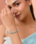 Jewels Nest Mint Green Floral Diamond-Style Adjustable Bracelet For Women