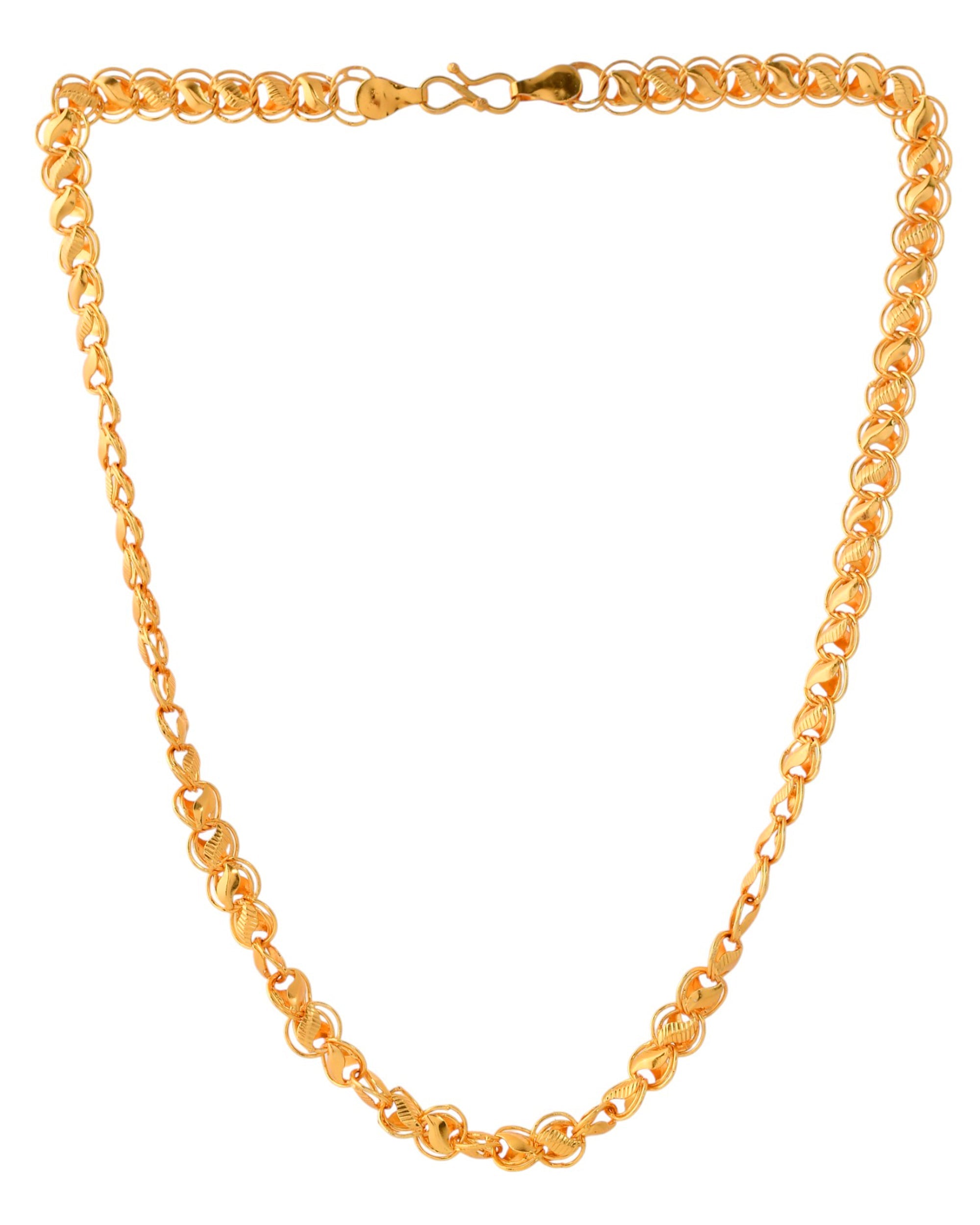 Jewels Nest Elegant Gold-Polished Lotus Link Chain – Premium Brass Jewelry Chain