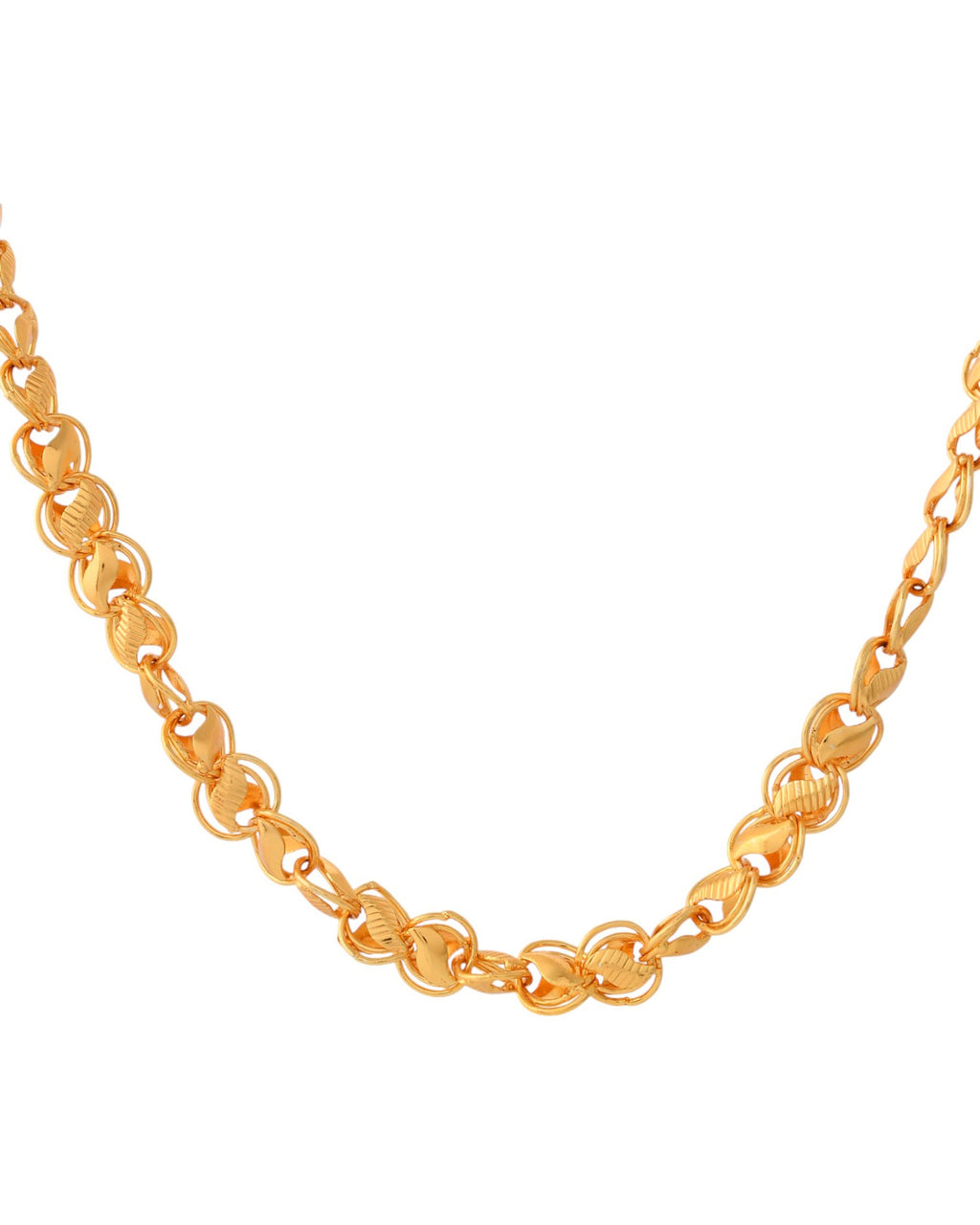 Jewels Nest Elegant Gold-Polished Lotus Link Chain – Premium Brass Jewelry Chain