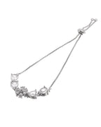 Jewels Nest Classic White Floral Diamond-Style Adjustable Bracelet