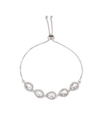 Jewels Nest White Teardrop Diamond-Style Adjustable Bracelet