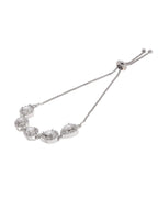 Jewels Nest White Teardrop Diamond-Style Adjustable Bracelet