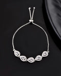Jewels Nest White Teardrop Diamond-Style Adjustable Bracelet