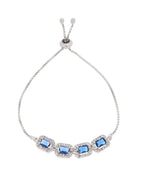 Jewels Nest Navy Blue Square Stone Diamond-Style Adjustable Bracelet