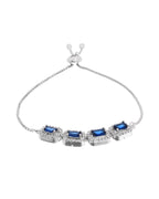 Jewels Nest Navy Blue Square Stone Diamond-Style Adjustable Bracelet