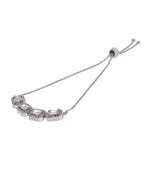 Jewels Nest Classic White Square Stone Diamond-Style Adjustable Bracelet - Distacart