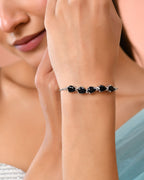 Jewels Nest Classic Black Teardrop Stone Adjustable Bracelet - Distacart
