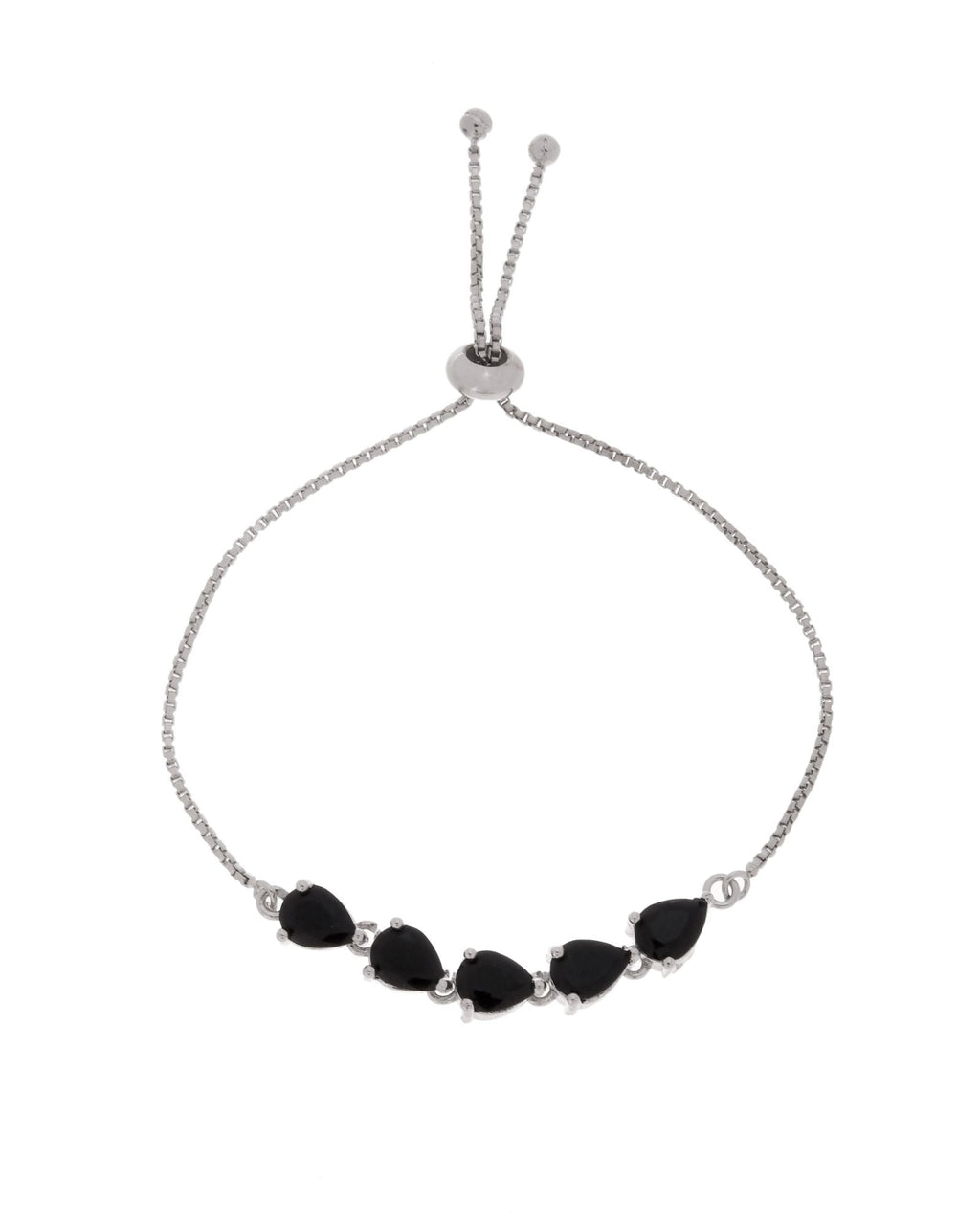 Jewels Nest Classic Black Teardrop Stone Adjustable Bracelet - Distacart