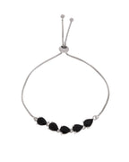 Jewels Nest Classic Black Teardrop Stone Adjustable Bracelet - Distacart