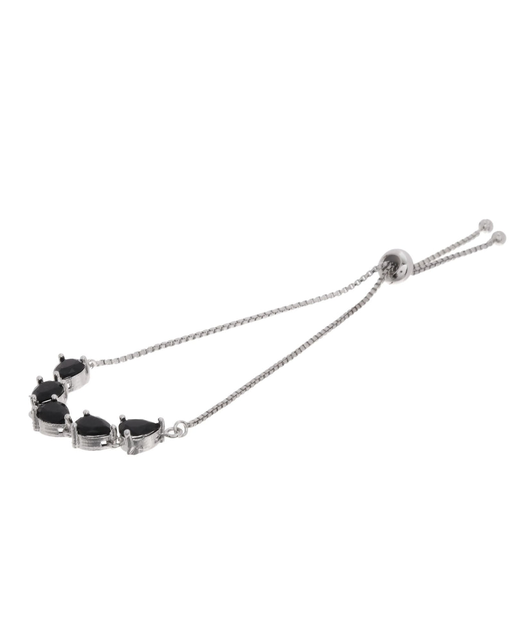 Jewels Nest Classic Black Teardrop Stone Adjustable Bracelet - Distacart