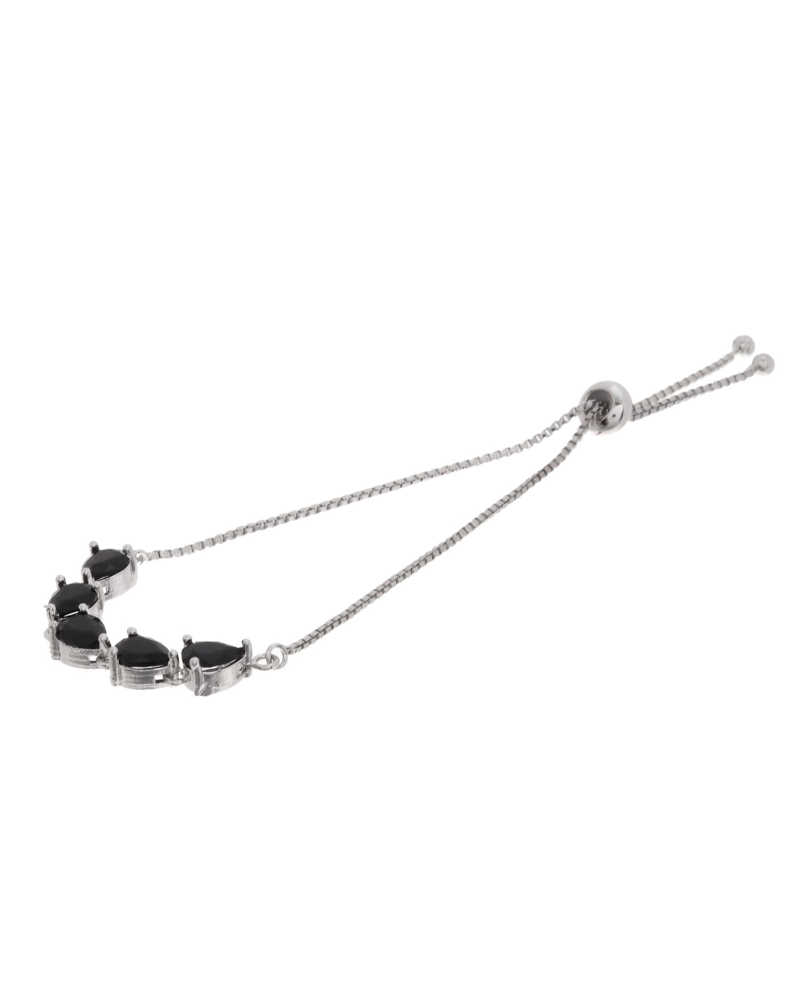 Jewels Nest Classic Black Teardrop Stone Adjustable Bracelet - Distacart