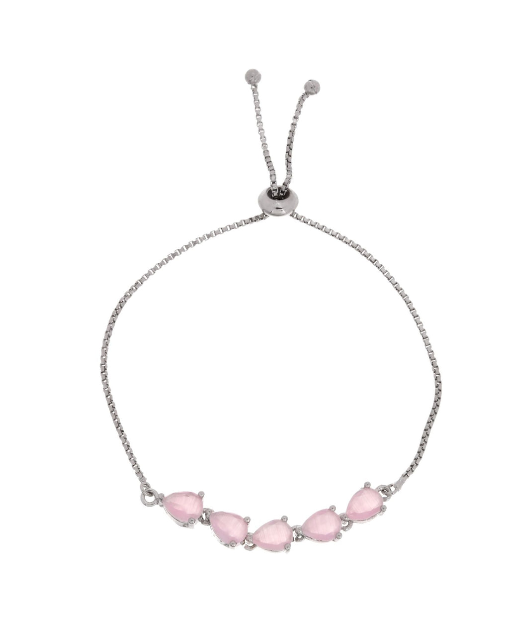 Jewels Nest Pink Heart Stone Adjustable Bracelet For Women - Distacart