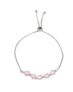 Jewels Nest Pink Heart Stone Adjustable Bracelet For Women - Distacart