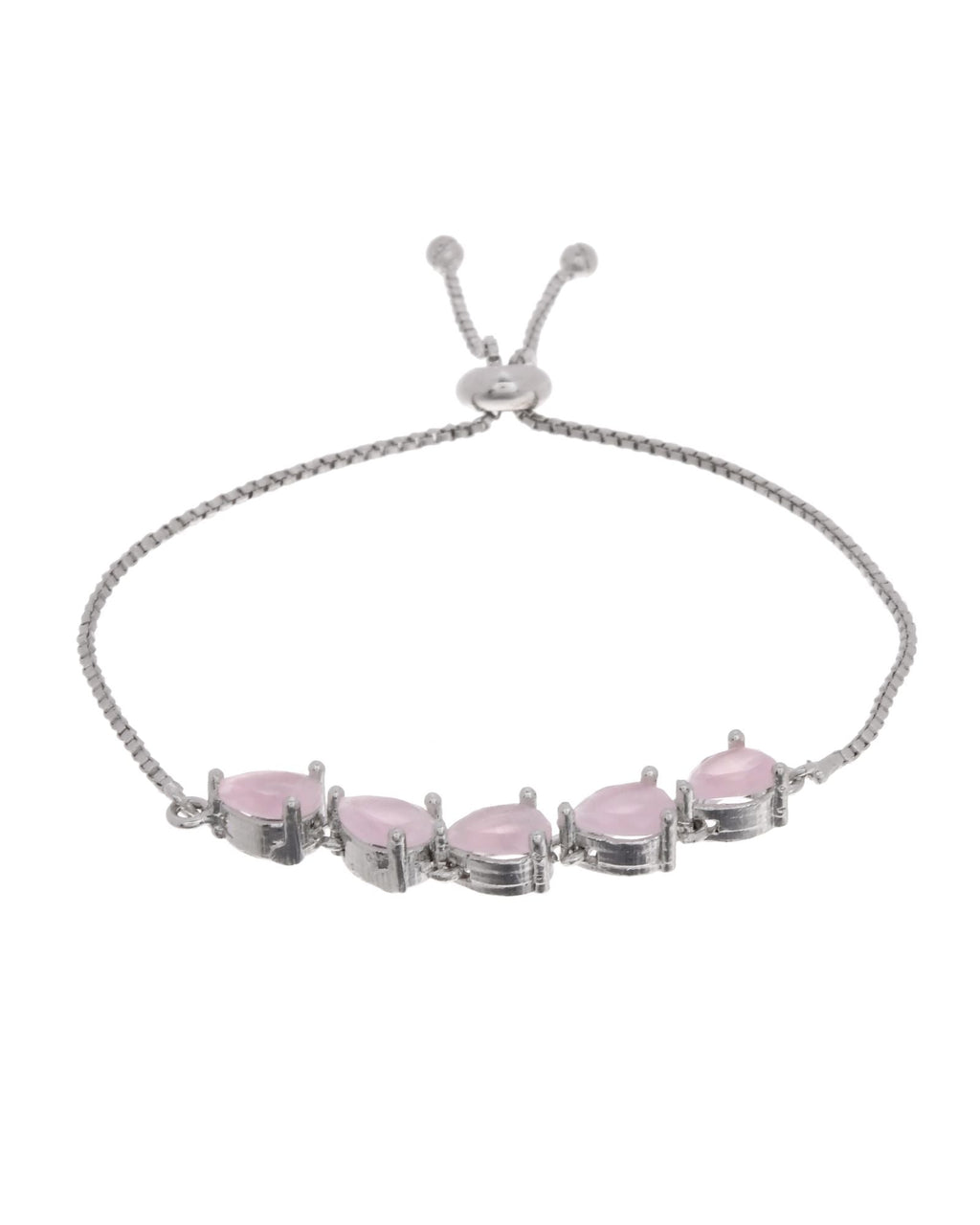 Jewels Nest Pink Heart Stone Adjustable Bracelet For Women - Distacart