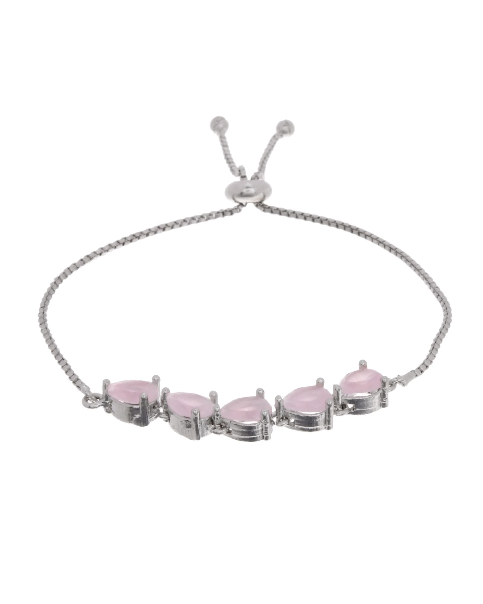 Jewels Nest Pink Heart Stone Adjustable Bracelet For Women - Distacart