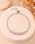 Jewels Nest Pink Heart Stone Adjustable Bracelet For Women - Distacart