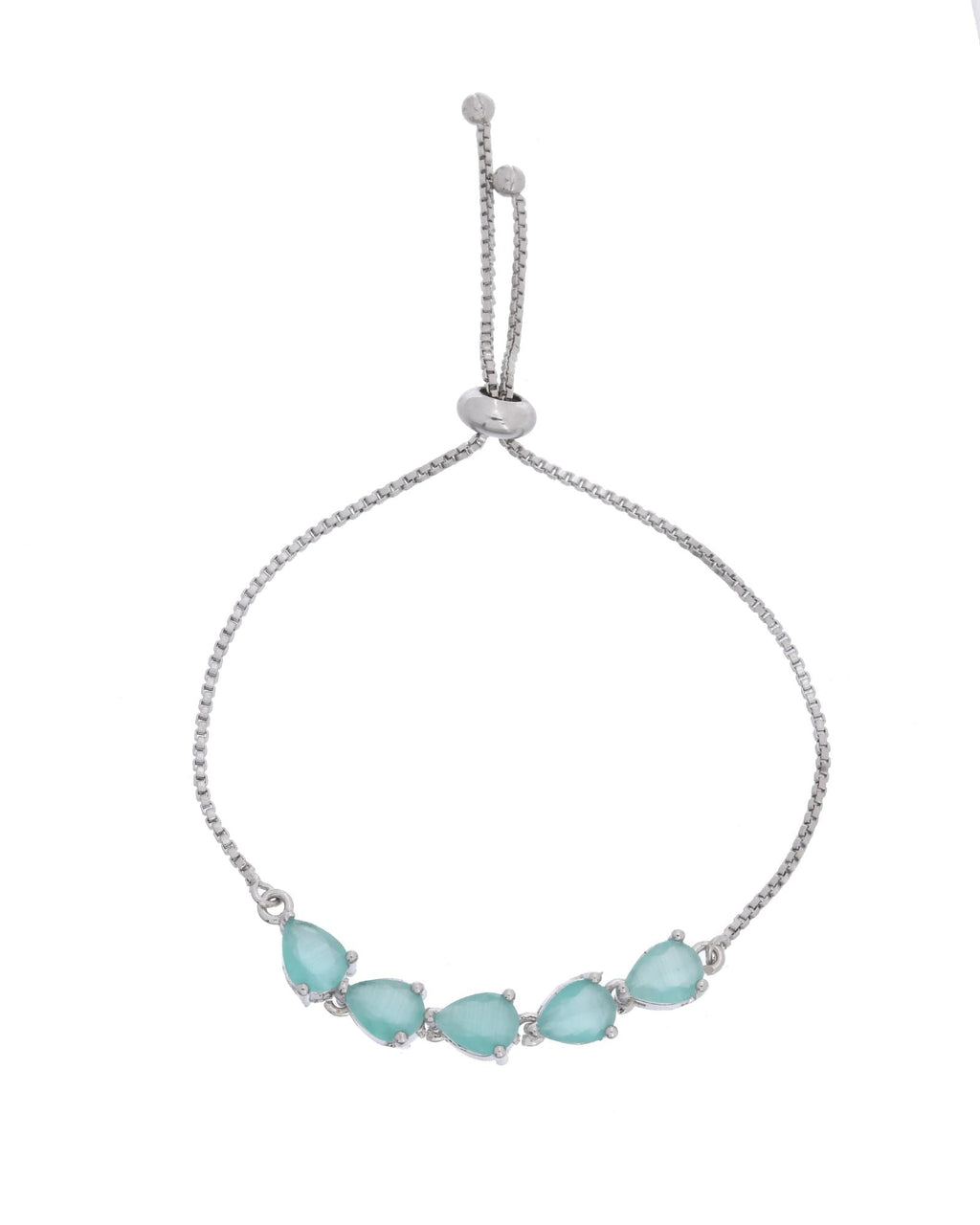 Jewels Nest Mint Green Stone Adjustable Bracelet For Women - Distacart