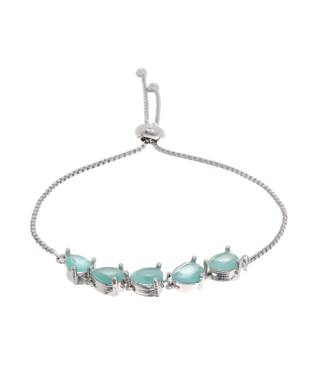 Jewels Nest Mint Green Stone Adjustable Bracelet For Women - Distacart