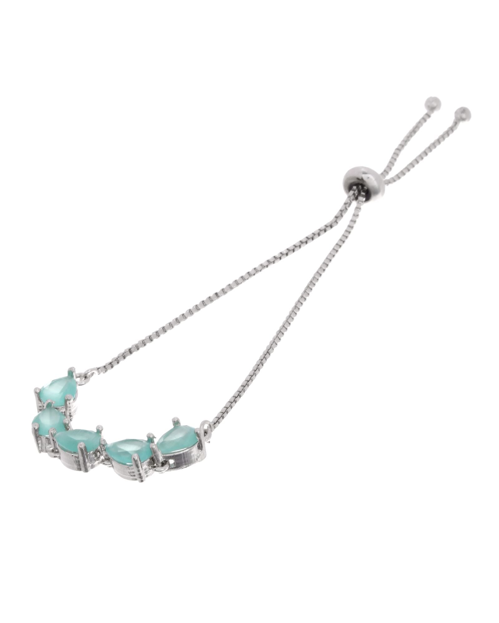 Jewels Nest Mint Green Stone Adjustable Bracelet For Women - Distacart