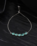 Jewels Nest Mint Green Stone Adjustable Bracelet For Women - Distacart
