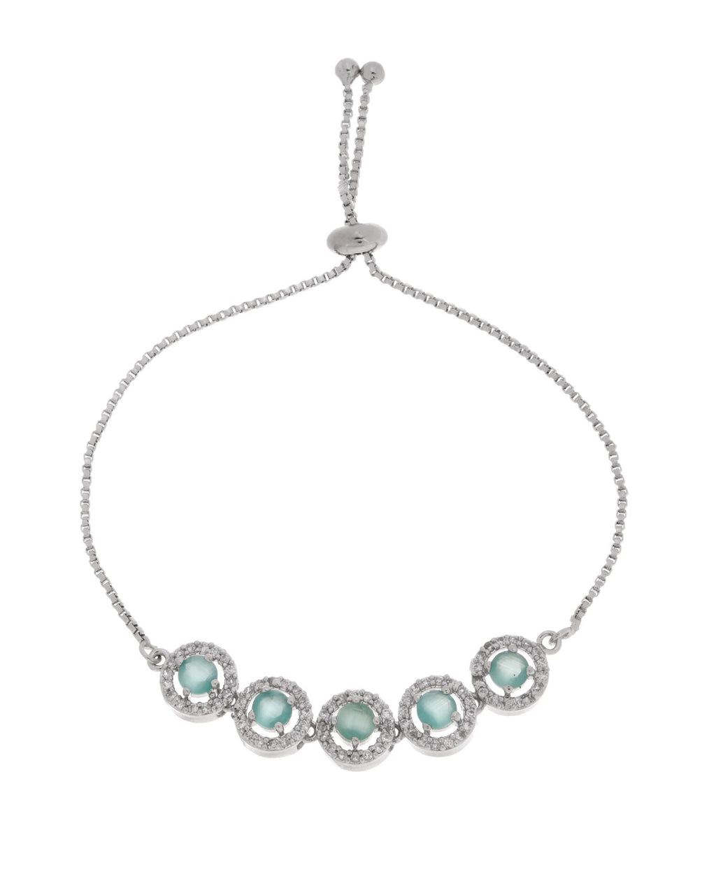 Jewels Nest Green Halo Crystal Adjustable Bracelet For Women - Distacart