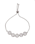 Jewels Nest Silver Plated White Stone Circle Design Bracelet - Distacart