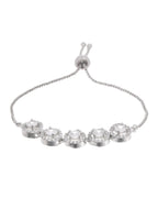Jewels Nest Silver Plated White Stone Circle Design Bracelet - Distacart