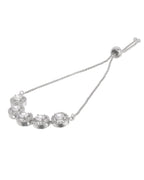 Jewels Nest Silver Plated White Stone Circle Design Bracelet - Distacart
