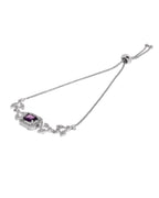 Jewels Nest Silver Plated Emerald Purple Stone Floral Bracelet - Distacart