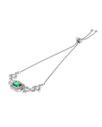 Jewels Nest Silver Plated Green Stone Adjustable Statement Bracelet - Distacart