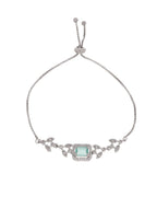 Jewels Nest Silver Plated Green Stone Adjustable Bracelet With Leaf Cz Design - Distacart