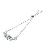 Jewels Nest Silver Plated Green Stone Adjustable Bracelet With Leaf Cz Design - Distacart