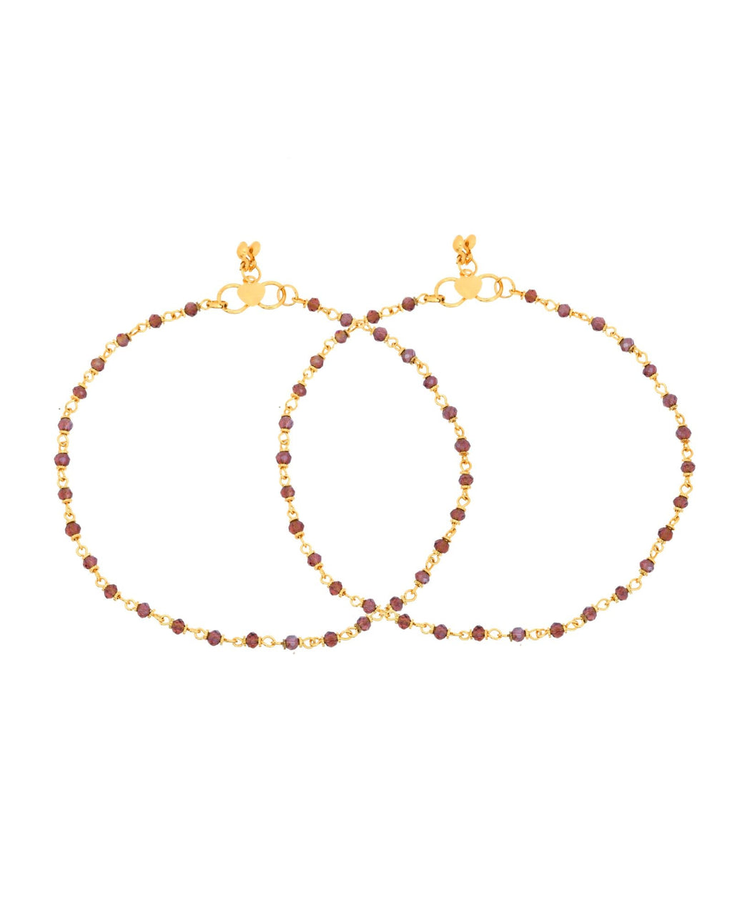 Jewels Nest Gold Tone Beaded Anklet For Women