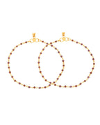 Jewels Nest Gold Tone Beaded Anklet For Women