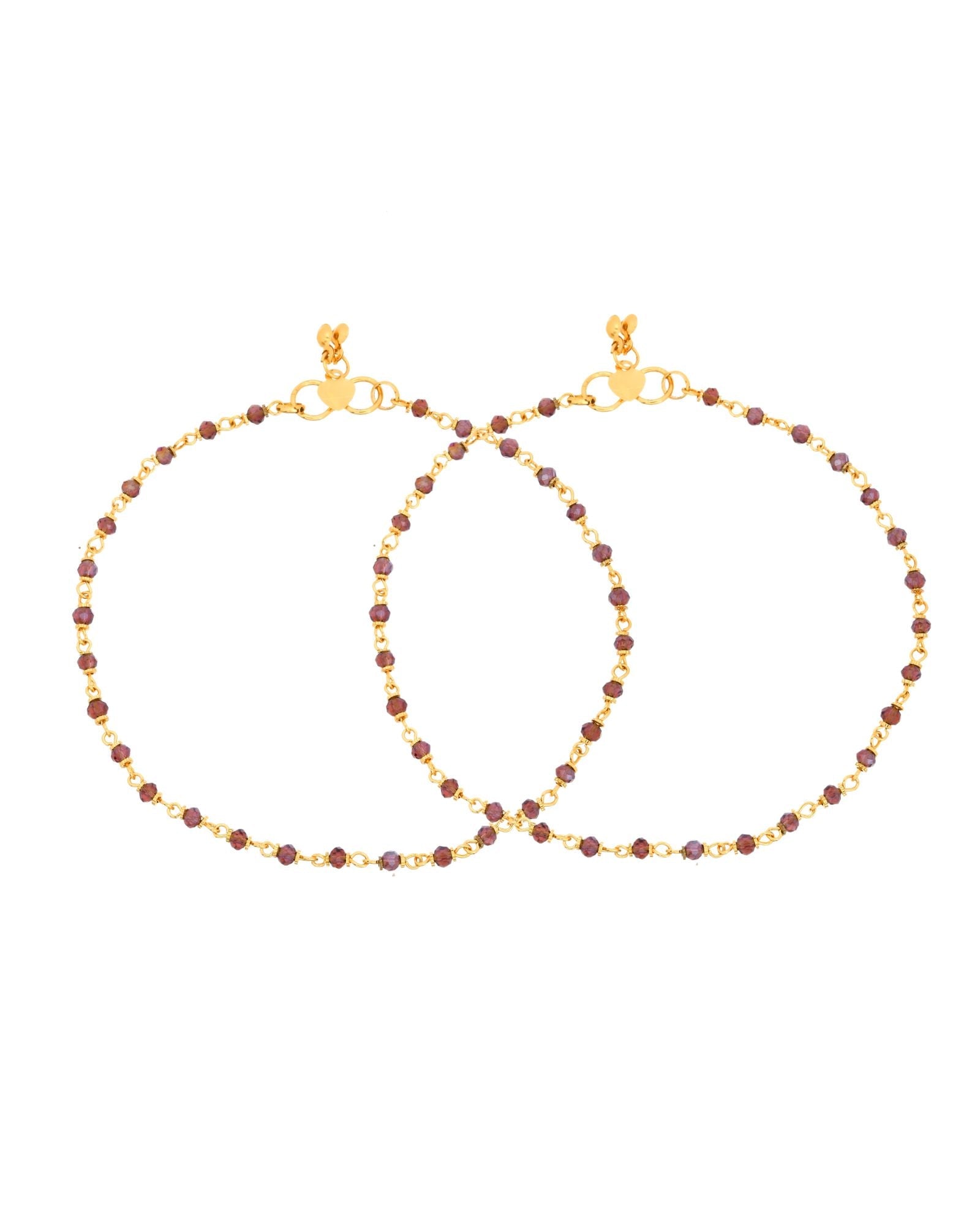 Jewels Nest Gold Tone Beaded Anklet For Women