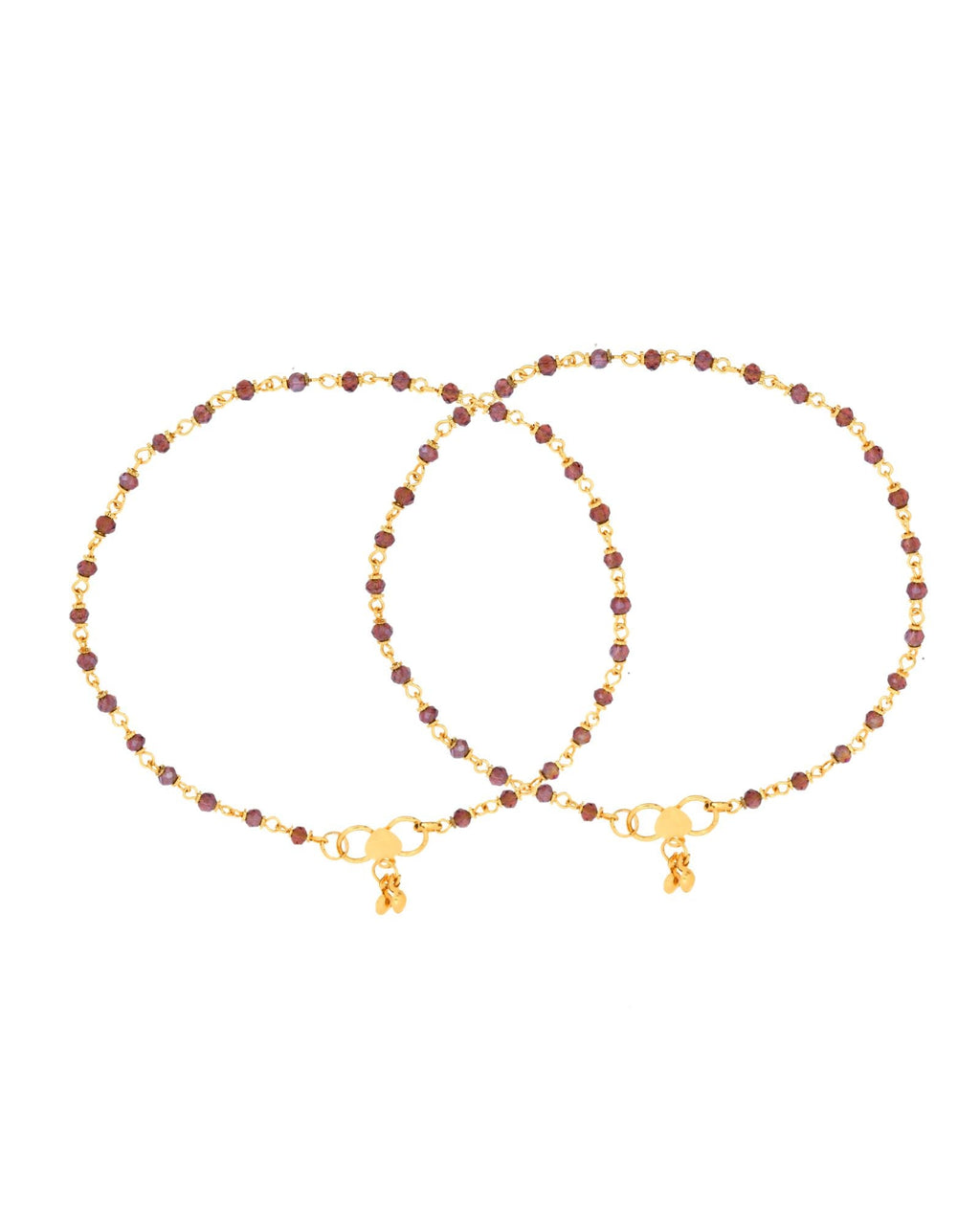 Jewels Nest Gold Tone Beaded Anklet For Women