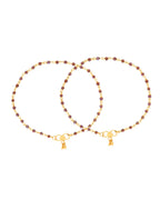 Jewels Nest Gold Tone Beaded Anklet For Women