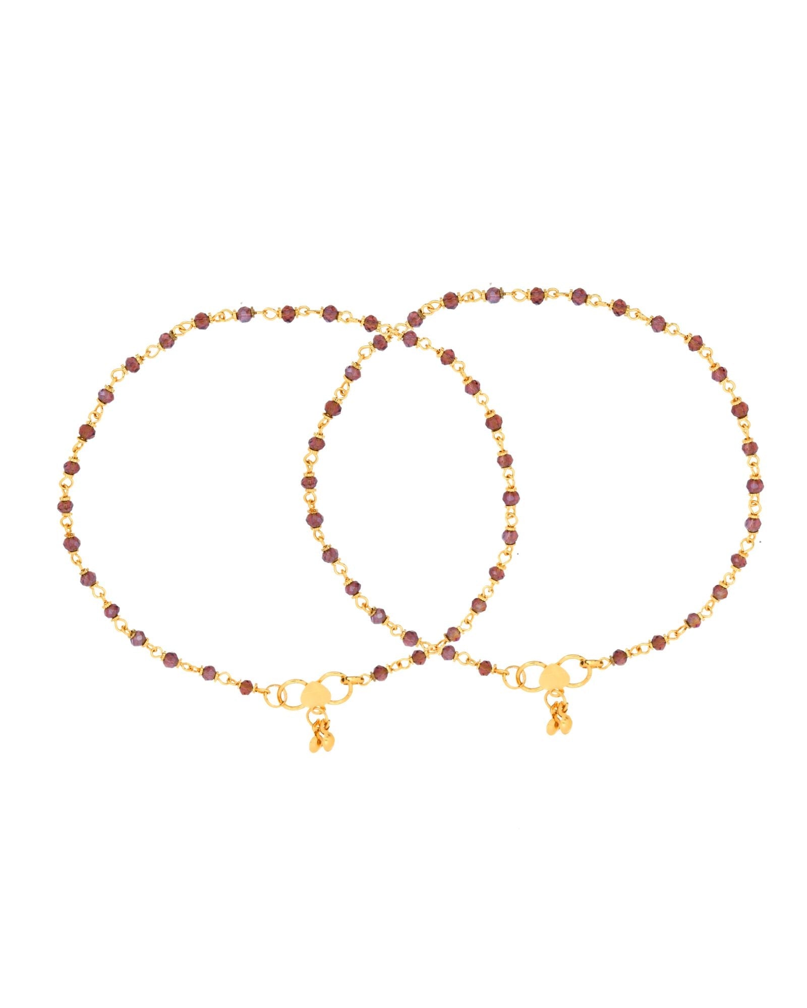 Jewels Nest Gold Tone Beaded Anklet For Women