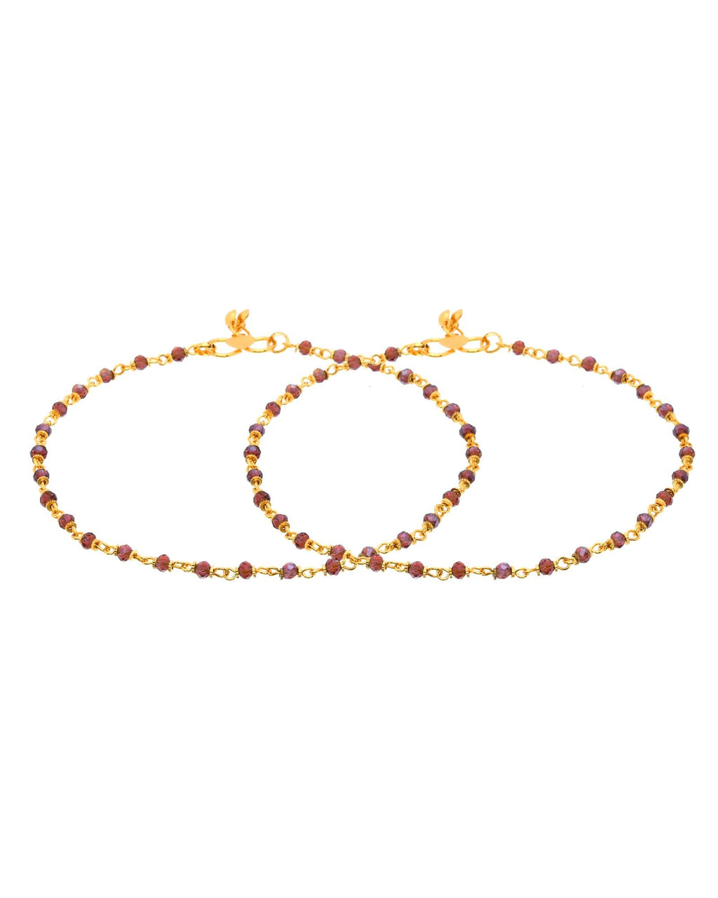 Jewels Nest Gold Tone Beaded Anklet For Women